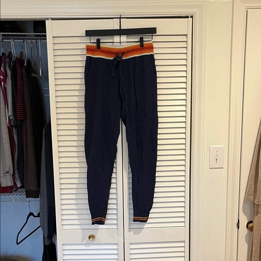 Women’s Navy Jogger Pants with Orange &Pink Accents